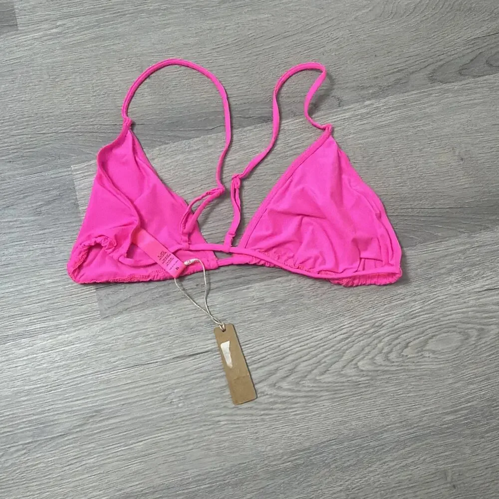Skims Pink Micro Cording String Triangle Bralette, Size XL New - Picture 4 of 5